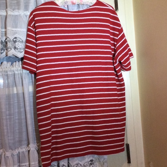 Vintage Ellen Ashley Red and White Stripe Casual Tee Shirt - Picture 4 of 9